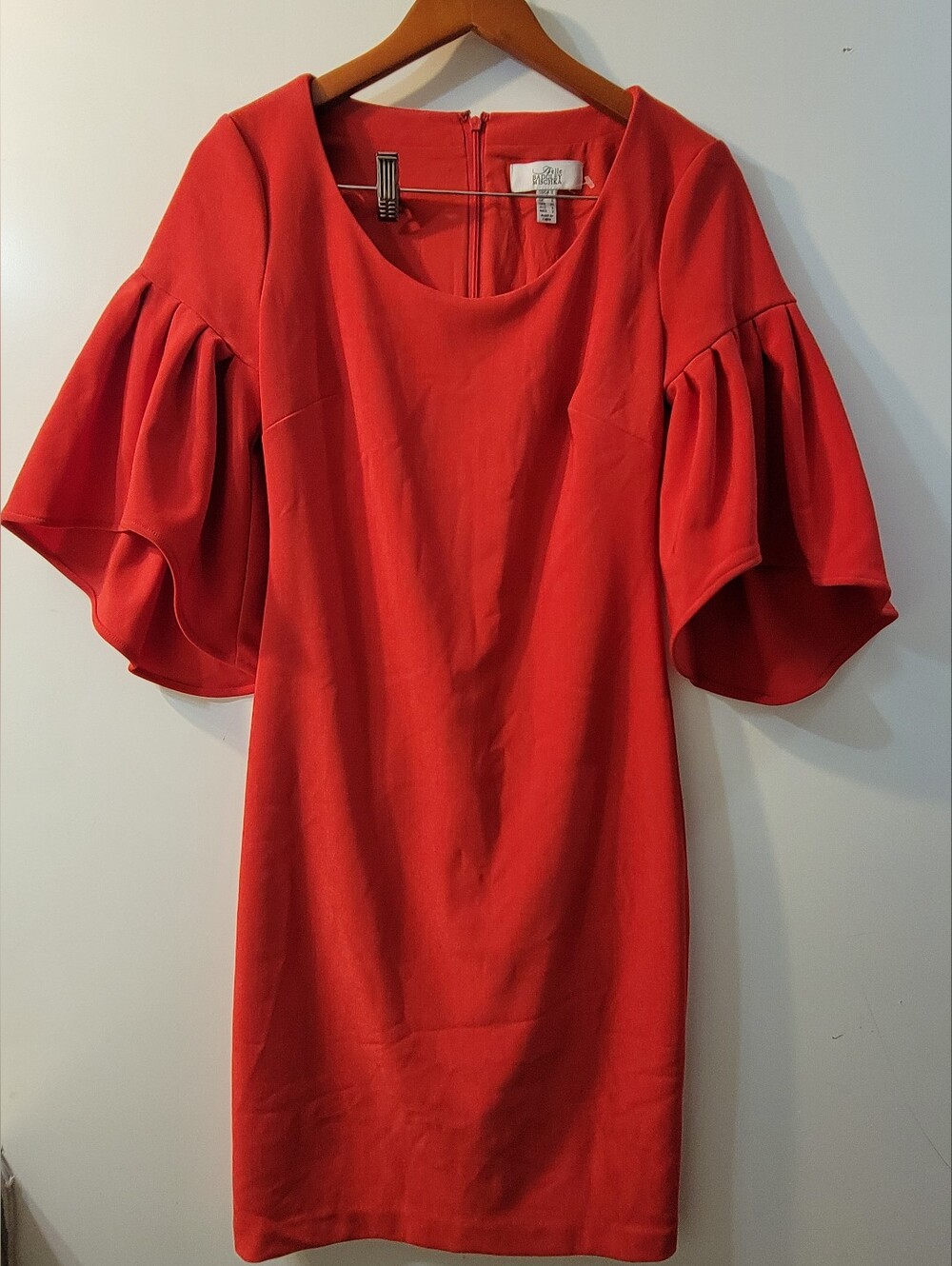 Belle By Badgley Mischka Red Ruffle Sleeve Tunic Dress Size 2